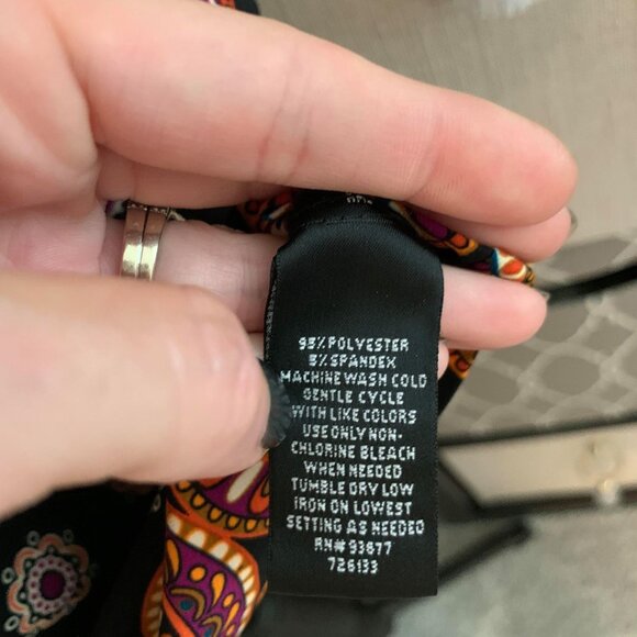 Women's Medallion Dress by Nicole Miller with a Slight Upper Split on the Chest - Picture 11 of 11